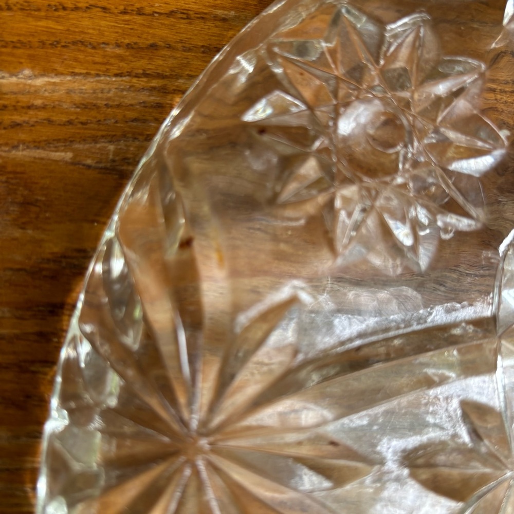 Vintage Anchor Hocking Prescut Clear Round Glass 11" Serving Tray Platter - Picture 6 of 6